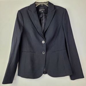 JONES NEW YORK Black Blazer Size 6 Petite Streach Lined Office Academia Preppy